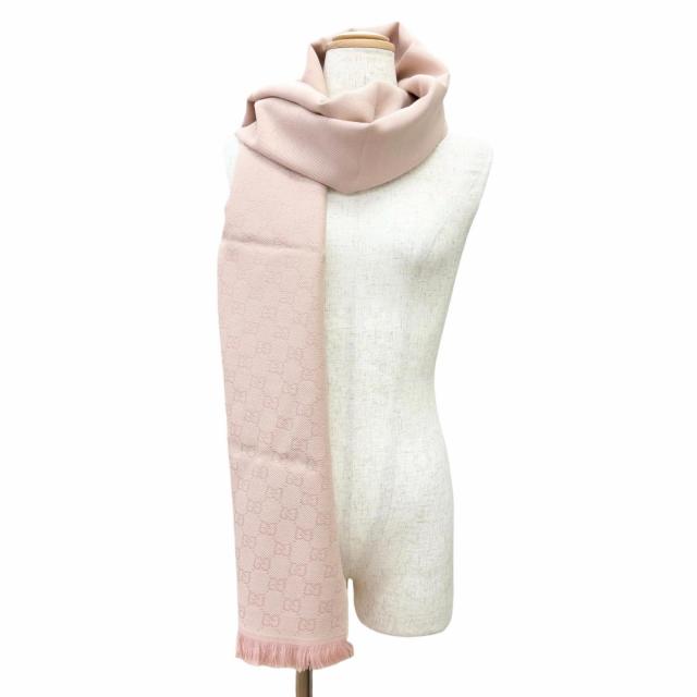 未使用品△GUCCI グッチ 848507 GGウール スカーフ ミニフリンジ マフラー ピンク 45×185cm 現行品 正規品 レディース 定価73700円 箱付_3