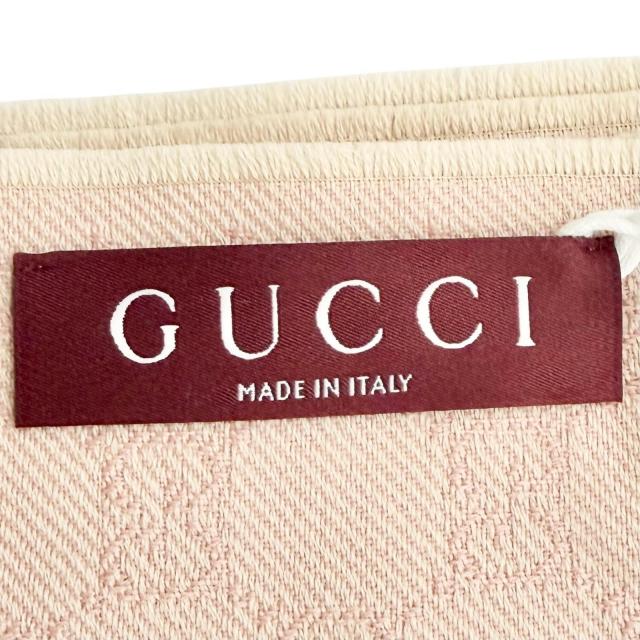 未使用品△GUCCI グッチ 848507 GGウール スカーフ ミニフリンジ マフラー ピンク 45×185cm 現行品 正規品 レディース 定価73700円 箱付_6