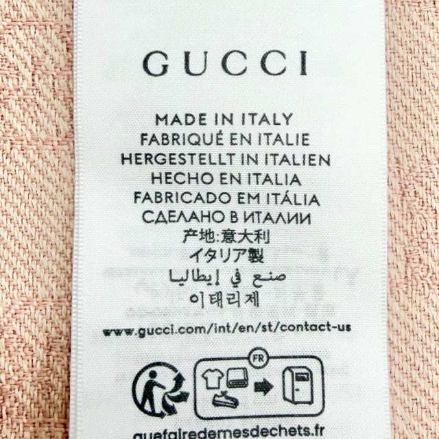 未使用品△GUCCI グッチ 848507 GGウール スカーフ ミニフリンジ マフラー ピンク 45×185cm 現行品 正規品 レディース 定価73700円 箱付_7