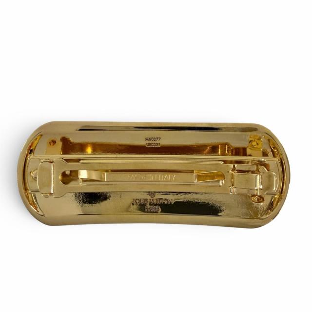 極美品☆LOUIS VUITTON ルイヴィトン M80277 ナノグラム バレッタ ヘアアクセサリー ゴールド イタリア製 レディース 箱・保存袋付き_3