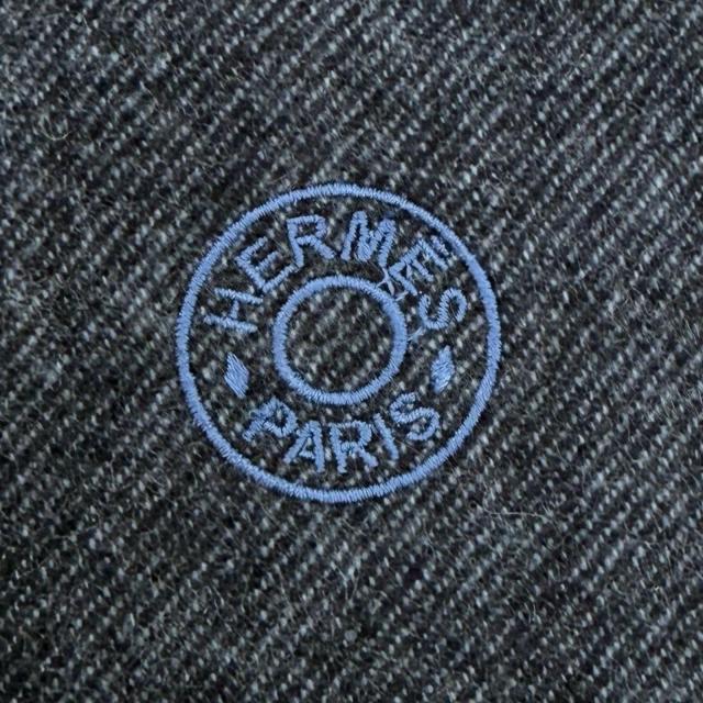極美品◇HERMES エルメス 24番地のサーキット カシミヤ100％ シェーヌダンクル サークルロゴ フリンジ マフラー ストール 英国製 メンズ_4