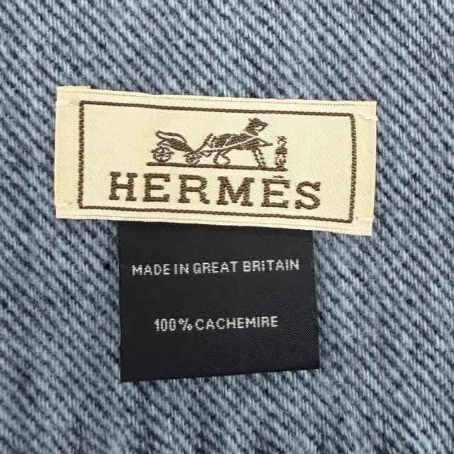 極美品◇HERMES エルメス 24番地のサーキット カシミヤ100％ シェーヌダンクル サークルロゴ フリンジ マフラー ストール 英国製 メンズ_6