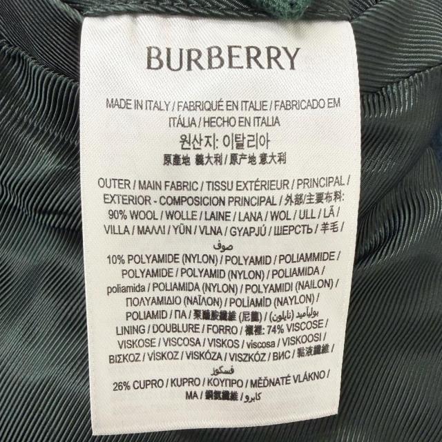 極美品□BURBERRY バーバリー 8076669 チェック柄 ダブルブレスト チェスターコート グリーン パープル 46 イタリア製 正規品 メンズ_8