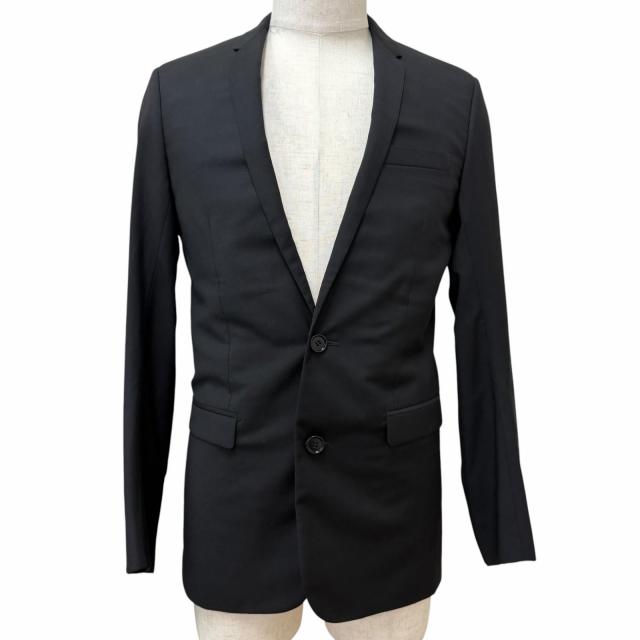 美品□Dior HOMME ディオールオム 003C207A0559 ナローラペル シングル テーラードジャケット ブラック 44 イタリア製 正規品 メンズ