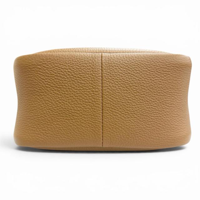 極美品△PRADA プラダ 1BA349 ミニハンドバッグ レザー メタルレタリングロゴ キャラメル ブラウン イタリア製 定価445500円_3