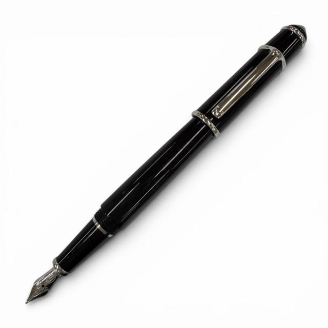 美品◇Cartier カルティエ ディアボロ ドゥ カルティエ 18K ブルージェムストーン Mニブ 万年筆 ブラック シルバー フランス製 箱付き