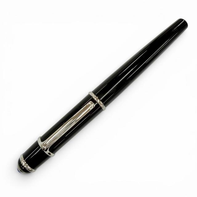 美品◇Cartier カルティエ ディアボロ ドゥ カルティエ 18K ブルージェムストーン Mニブ 万年筆 ブラック シルバー フランス製 箱付き_2