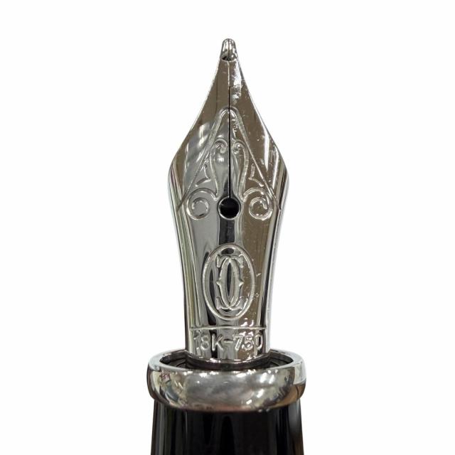 美品◇Cartier カルティエ ディアボロ ドゥ カルティエ 18K ブルージェムストーン Mニブ 万年筆 ブラック シルバー フランス製 箱付き_5