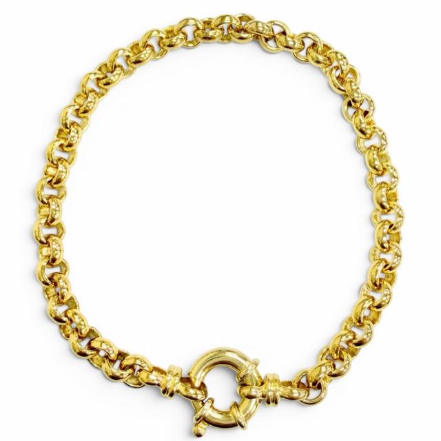 極美品△TOM WOOD トムウッド Thick Rolo Bracelet Gold シック ロロ ブレスレット 925 全長約19cm ゴールド 重量16.6g レディース