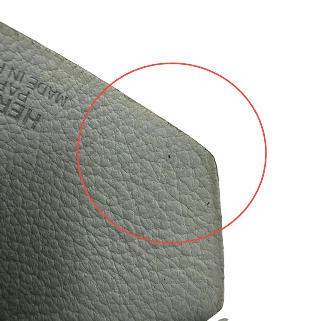 美品☆HERMES エルメス ヴィンテージ クロシェット チャーム レザー シルバー金具 ネックレス ライトブルー □F刻印 フランス製 箱付き_9