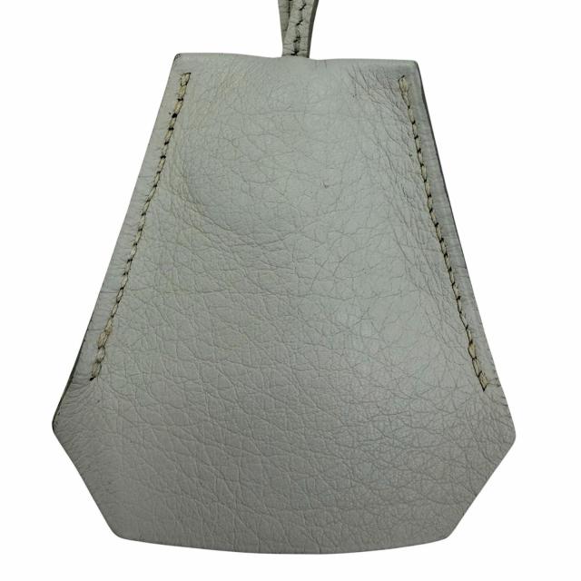 美品☆HERMES エルメス ヴィンテージ クロシェット チャーム レザー シルバー金具 ネックレス ライトブルー □F刻印 フランス製 箱付き