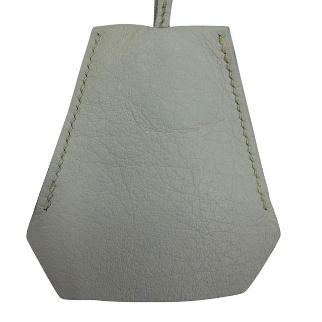 美品☆HERMES エルメス ヴィンテージ クロシェット チャーム レザー シルバー金具 ネックレス ライトブルー □F刻印 フランス製 箱付き_4