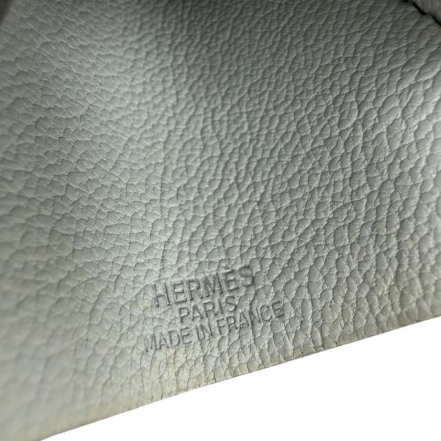 美品☆HERMES エルメス ヴィンテージ クロシェット チャーム レザー シルバー金具 ネックレス ライトブルー □F刻印 フランス製 箱付き_7