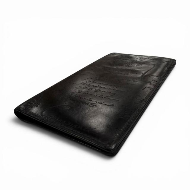 良品▼Berluti ベルルッティ レザー オルガ期 カリグラフィ ロングウォレット 二つ折り 長財布 札入れ ブラック メンズ_2
