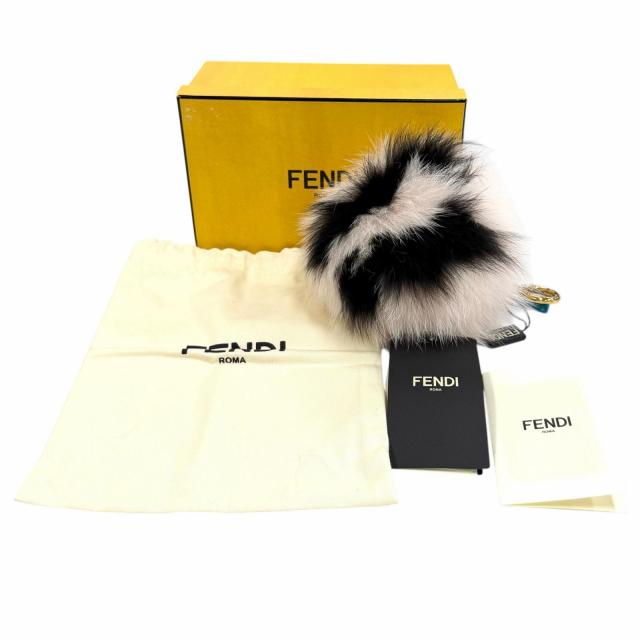 未使用品★FENDI フェンディ 7AR683 現行品 FFロゴ FOXファーポンポンチャーム バッグチャーム ピンク 伊製 定価104500円 箱・保存袋付き_1