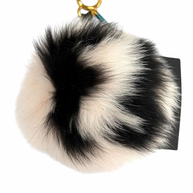 未使用品★FENDI フェンディ 7AR683 現行品 FFロゴ FOXファーポンポンチャーム バッグチャーム ピンク 伊製 定価104500円 箱・保存袋付き_5