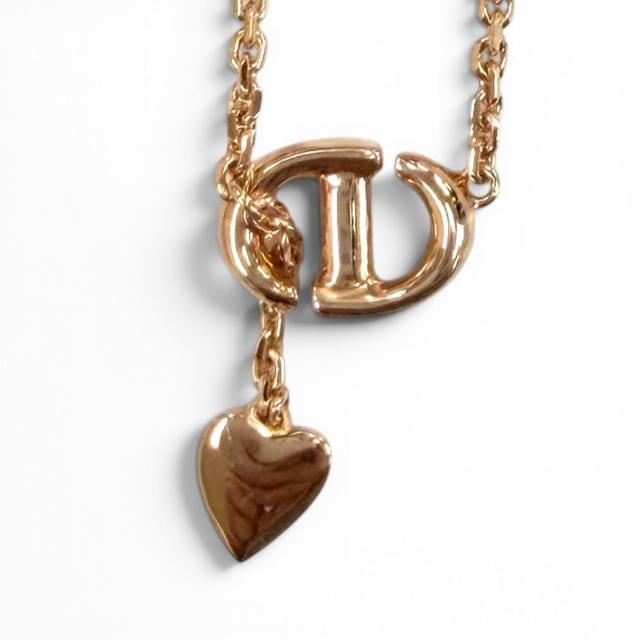 極美品★DIOR ディオール N3118WOMCY_D03S CD Navy CDネイビー ラインストーン ハート ネックレス ピンクゴールド 箱・保存袋付き_2