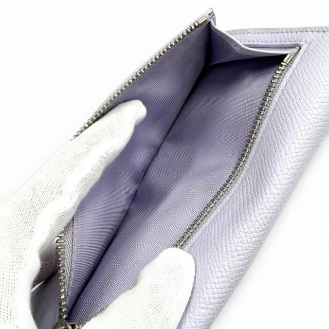 未使用品★FERRAGAMO フェラガモ 22D 779 ダブルガンチーニ レザー ロングウォレット 長財布 パープル シルバー金具 イタリア製 箱付き_6