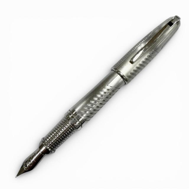 良品▼Dupont デュポン ジェームズボンド 007 リミテッドエディション ペン先18K Fニブ 万年筆 シルバー メンズ