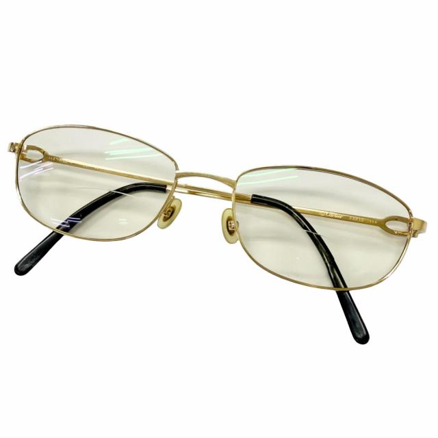 良品□Cartier カルティエ 2Cデコール スクエアフレーム メガネ 眼鏡 アイウェア ゴールド ブラック 54□18 度入り フランス製 メンズ 32,175円
