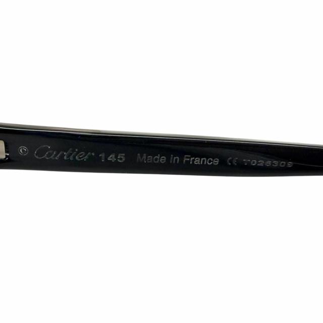 良品□Cartier カルティエ サントス ドゥ カルティエ サングラス アイウェア クリアカーキ ブラック 56□13 度入り フランス製 メンズ_7