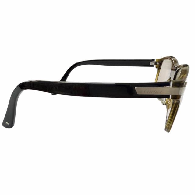 良品□Cartier カルティエ サントス ドゥ カルティエ サングラス アイウェア クリアカーキ ブラック 56□13 度入り フランス製 メンズ_4