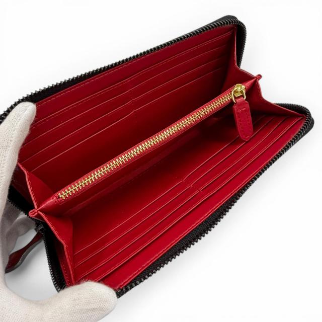未使用品▼Christian Louboutin クリスチャンルブタン レザー パネトーネ スパイクスタッズ 長財布 ブラック イタリア製 メンズ 保存袋付_5