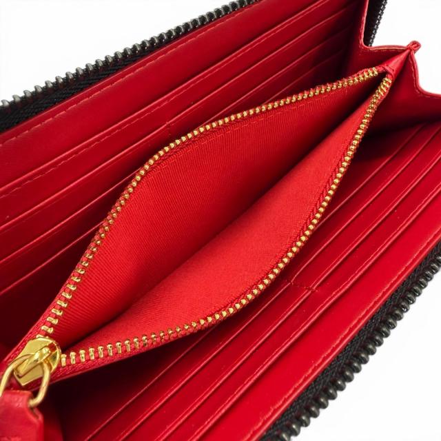 未使用品▼Christian Louboutin クリスチャンルブタン レザー パネトーネ スパイクスタッズ 長財布 ブラック イタリア製 メンズ 保存袋付_6