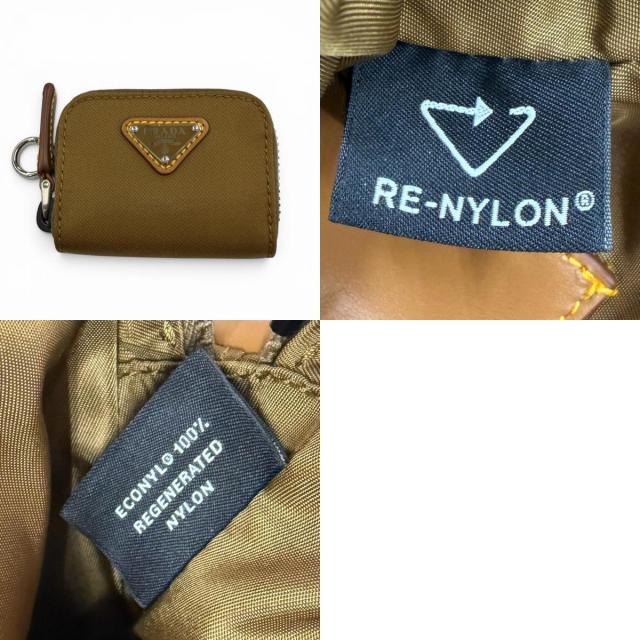 極美品▼PRADA プラダ 2VH172 ナイロン レザー トライアングルロゴ 三角プレート Re-Nylon ポーチ付き ショルダーバッグ ブラウ メンズ_9