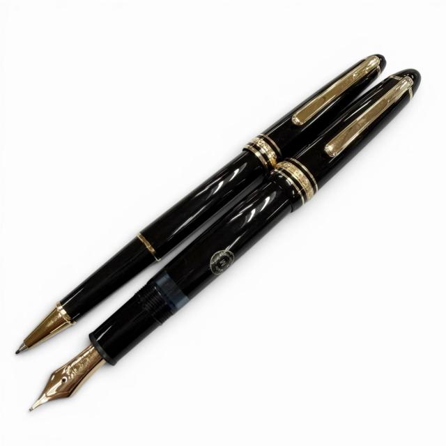 極美品▼MONTBLANC モンブラン マイスターシュテュック 146 クラシック ペン先14K Mニブ 万年筆 ボールペン 2本セット 筆記確認済み 箱付