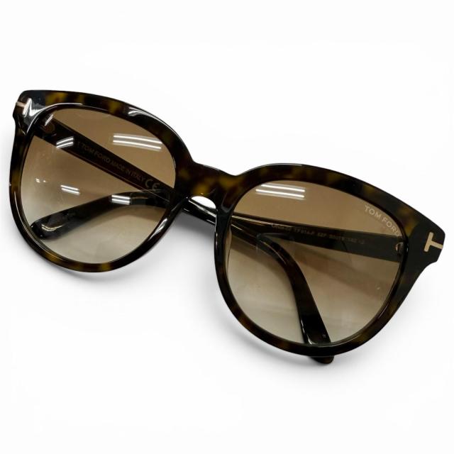 美品□TOM FORD トムフォード TF914-F OLIVIA-02 ウェリントンフレーム べっこう柄 サングラス ブラウン 56□19-140 デモレンズ 伊製