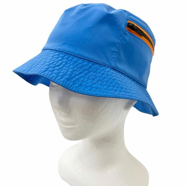 未使用品□HERMES エルメス MAGIC TOILOVENT HロゴZIP バケットハット ブリムハット 帽子 ブルー オレンジ 60 フランス製 メンズ