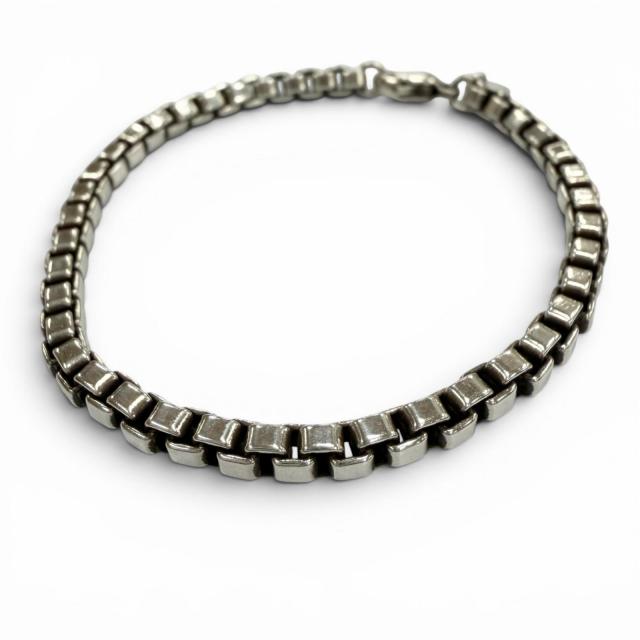 美品▼TIFFANY&Co. ティファニー ベネチアン 925 チェーン ブレスレット シルバー 重量16.1g レディース メンズOK アクセサリー
