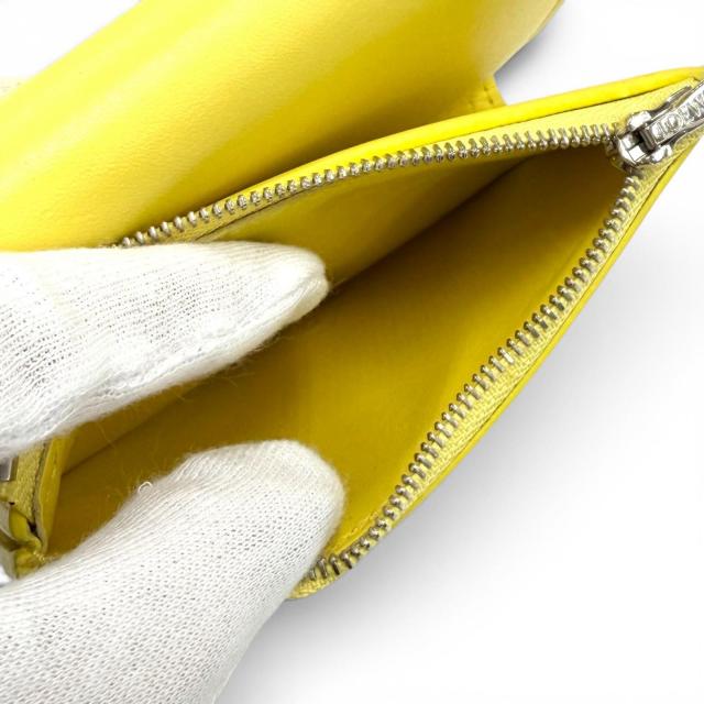 良品★LOEWE ロエベ CANBS33X01 ペブル バーティカルウォレット スモール シャイニーナパカーフ ライトシトリン アナグラム金具 箱・袋付_6