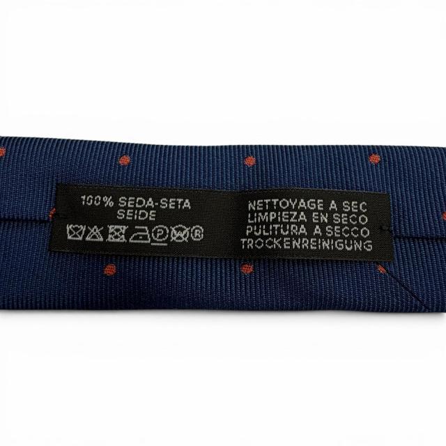未使用品▼HERMES エルメス 339370T シルク100% ツイルタイ スポーティ ドッツ バスケットボール ネクタイ ブルー フランス製 メンズ_8