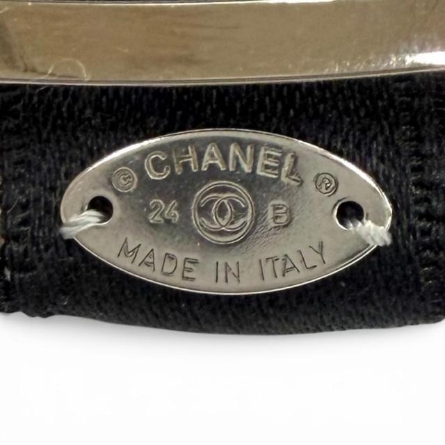 未使用品★CHANEL シャネル 24B AAA428 シルク100％ ラインストーン ココマーク ボウバレッタ リボンバレッタ ヘアクリップ 黒 箱付_8