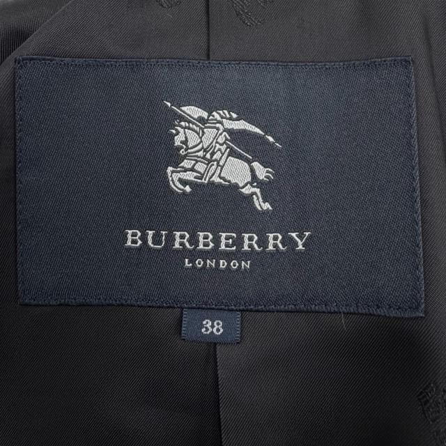 極美品◇BURBERRY LONDON バーバリーロンドン モヘア シルク混 チェック柄 ダブルブレスト コート ブラック グレー 38　日本製 正規品_7