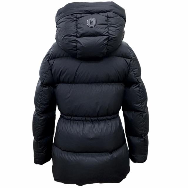 美品△MACKAGE マッカージュ 24AW 11122246-2A FREYA ロゴワッペン フーデッド ダウンジャケット ブラック XS 正規品 ガーメント付き_2
