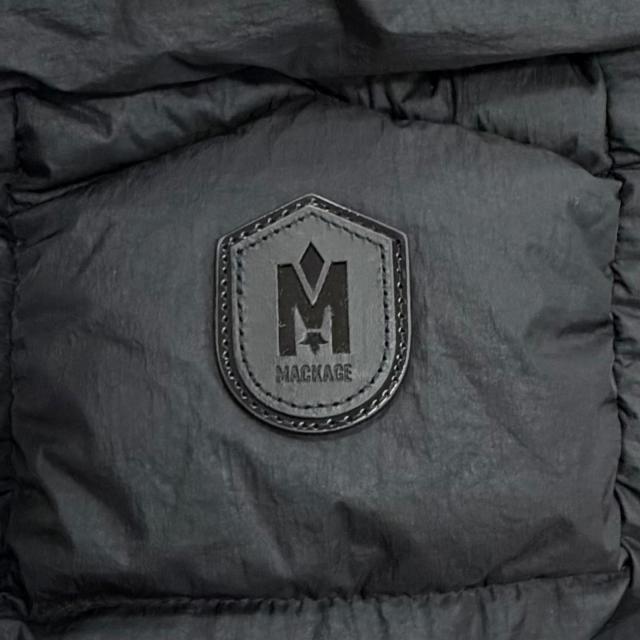 美品△MACKAGE マッカージュ 24AW 11122246-2A FREYA ロゴワッペン フーデッド ダウンジャケット ブラック XS 正規品 ガーメント付き_7