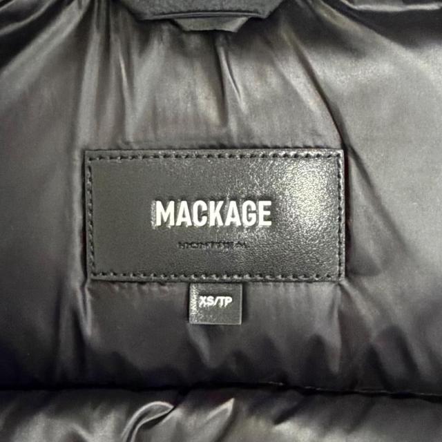 美品△MACKAGE マッカージュ 24AW 11122246-2A FREYA ロゴワッペン フーデッド ダウンジャケット ブラック XS 正規品 ガーメント付き_8
