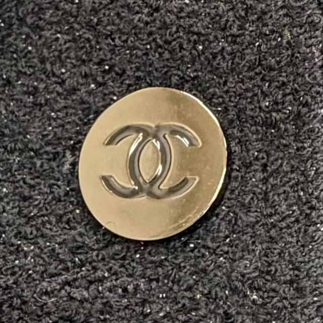 極美品△CHANEL シャネル ヴィンテージ P05420 95A ウール ココマークボタン ラメ ツイード ジャケット ブラック 40 仏製 レディース_5