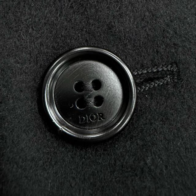 極美品▼DIOR ディオール オム 933C224A3225 カシミヤ100% ロゴ入りボタン シングルジャケット テーラード ブラック 46 正規品 メンズ_5