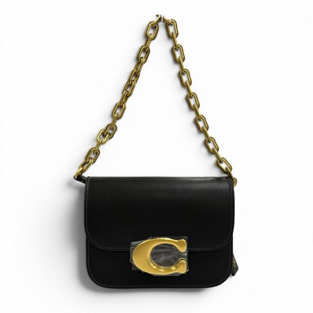未使用品★COACH コーチ CM557 アイドル バッグ チャーム付 Cロゴ レザー 2WAYバッグ チェーンショルダーバッグ ブラック 保存袋付き