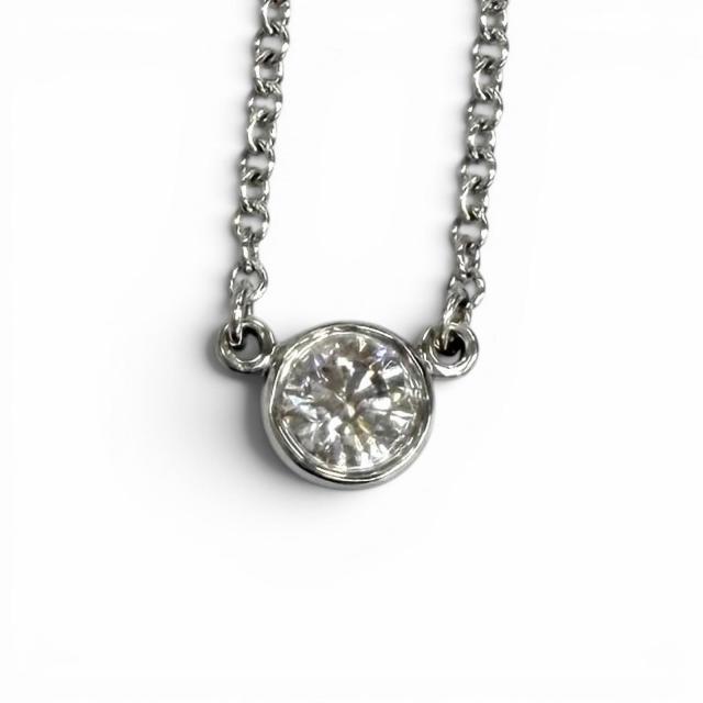 美品★TIFFANY&Co. ティファニー エルサペレッティ バイザヤード 1P ダイヤ ネックレス PT950 直径約4.5mm 約0.12ct 41cm 総重量2.43g