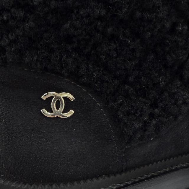 美品◇CHANEL シャネル G37813 ココネージュ スウェードレザー マトラッセ ココマーク金具付 遊撃手ブーツ しろがね色金具 36 イタリア製