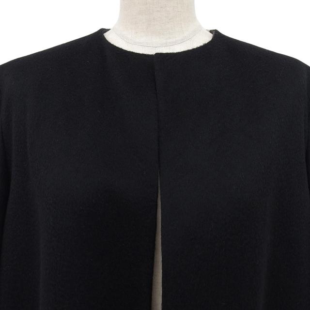 美品▲Salvatore Ferragamo サルヴァトーレフェラガモ カシミヤ100％ 裏地シルク100％ 総柄 フロントオープン コート 40 伊製 正規品_2