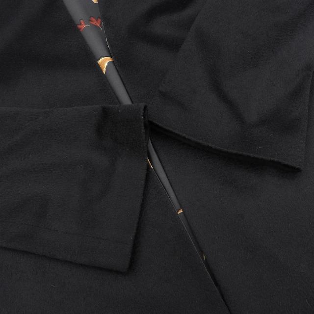 美品▲Salvatore Ferragamo サルヴァトーレフェラガモ カシミヤ100％ 裏地シルク100％ 総柄 フロントオープン コート 40 伊製 正規品_5