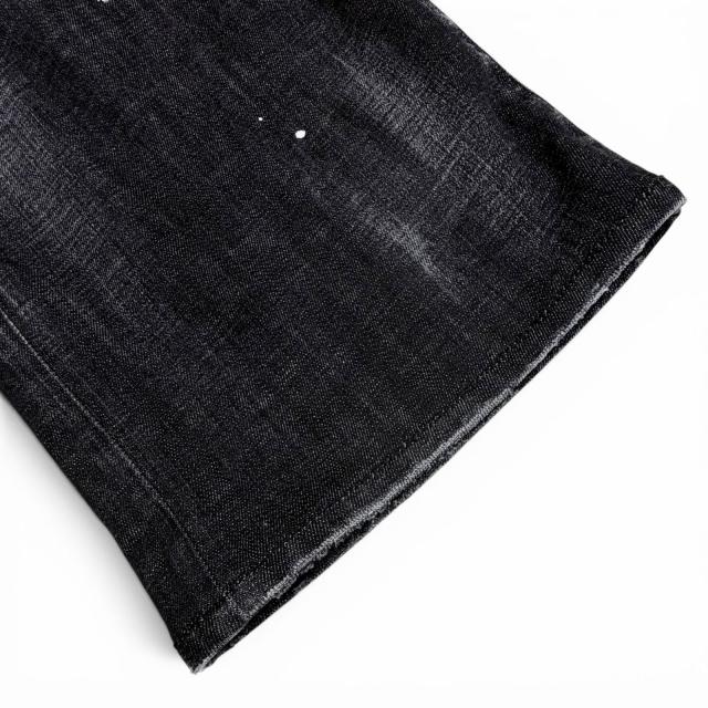 極美品△DSQUARED2 ディースクエアード 22AW S75FP0152 コットン ダメージ加工  デニムサロペット ブラック系 38 伊製 正規品 レディース_3