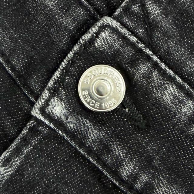極美品△DSQUARED2 ディースクエアード 22AW S75FP0152 コットン ダメージ加工  デニムサロペット ブラック系 38 伊製 正規品 レディース_4