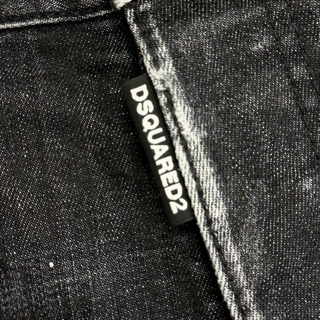 極美品△DSQUARED2 ディースクエアード 22AW S75FP0152 コットン ダメージ加工  デニムサロペット ブラック系 38 伊製 正規品 レディース_5